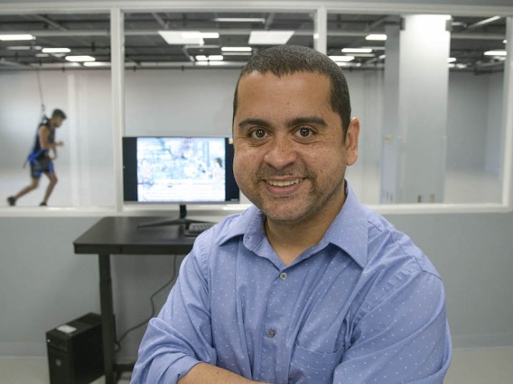 Dr. Gustavo de Oliveira Almeida in the sensor lab.