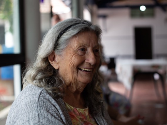 Older woman smiling.