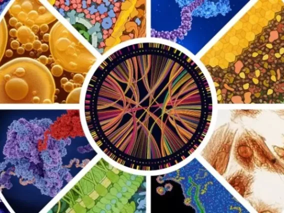 Colorful depiction of molecular and cellular biosciences