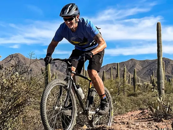 Mountain biker in the desert