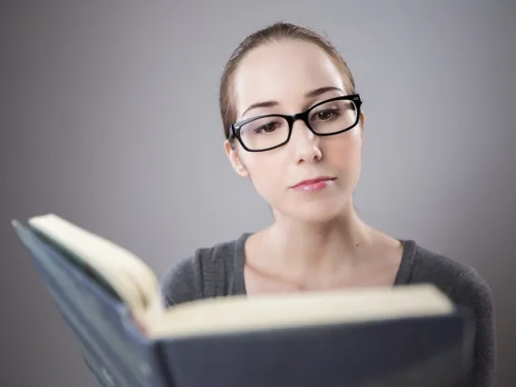 Woman reading book