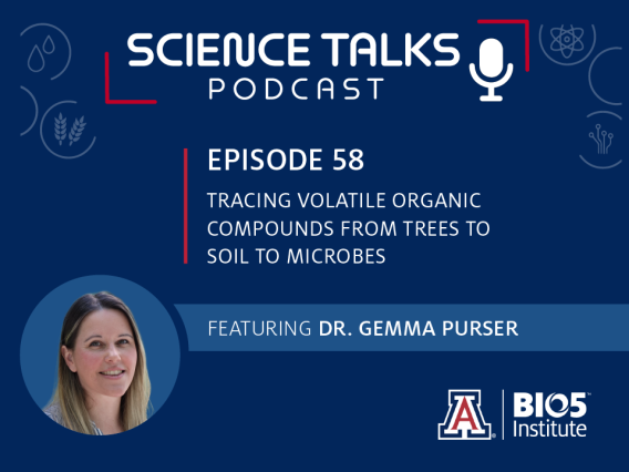 Science Talks Podcast Episode 58 Tracing volatile organic compounds from trees to soil to microbes featuring Dr. Gemma Purser