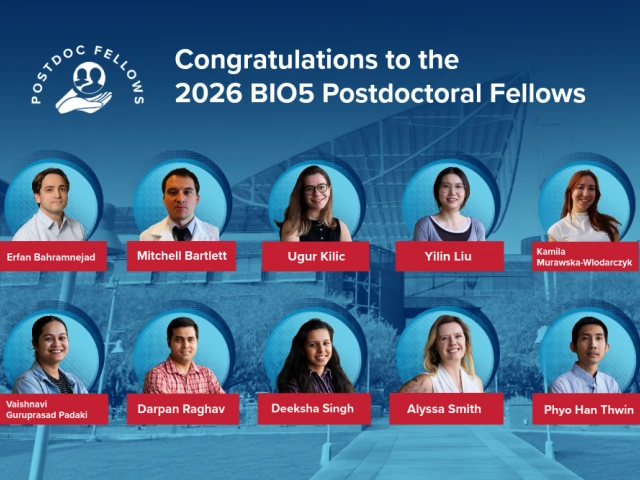 Headshots of 2026 BIO5 Postdoctoral Fellows