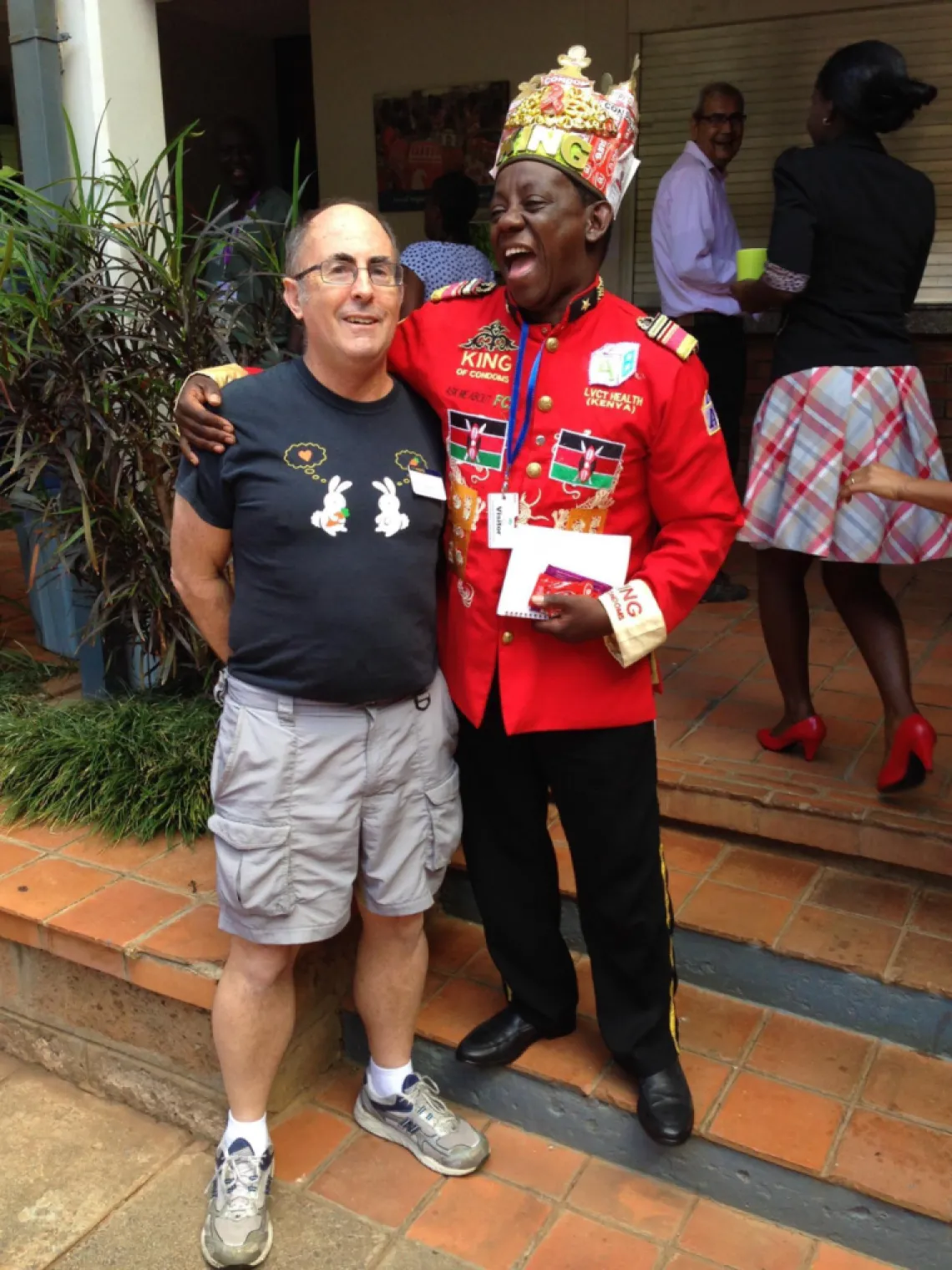 Two men laughing and enjoying themselves