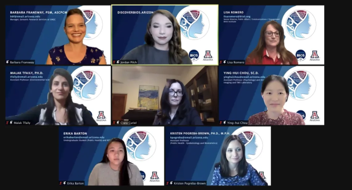 Zoom screenshot of virtual Women in STEM event