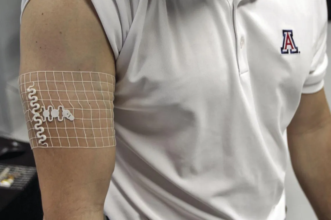 a sensor device on a persons arm