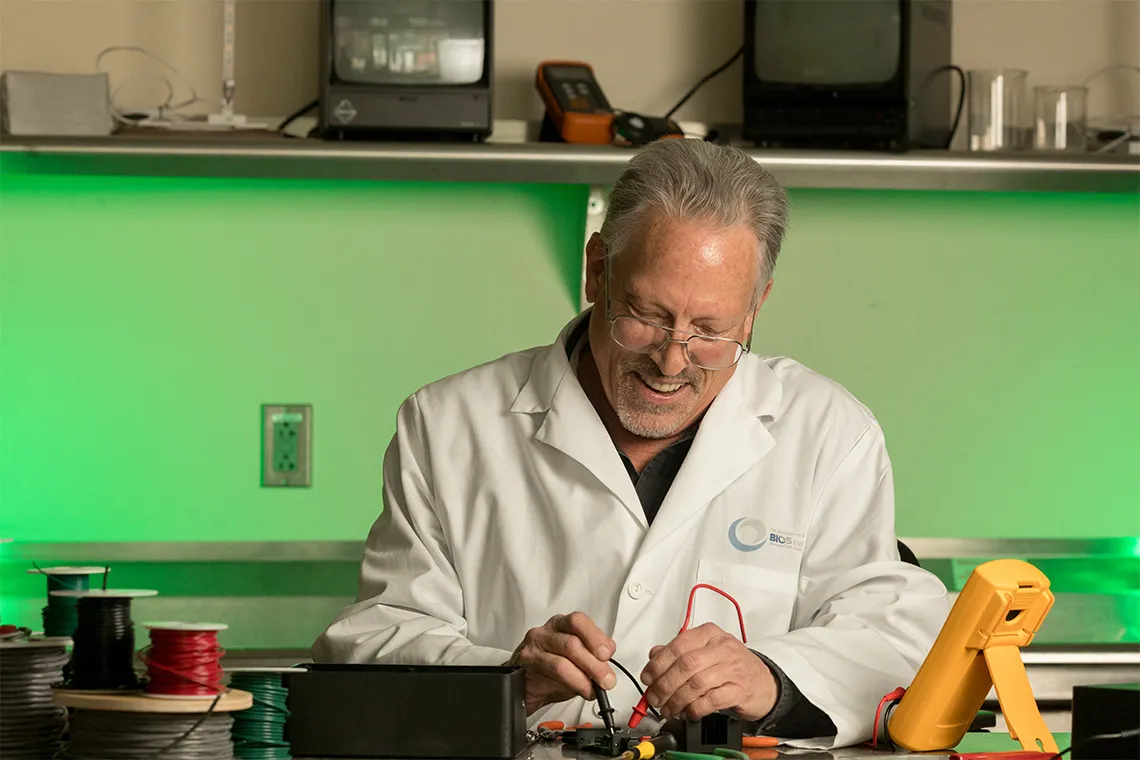 a researcher working in a lab