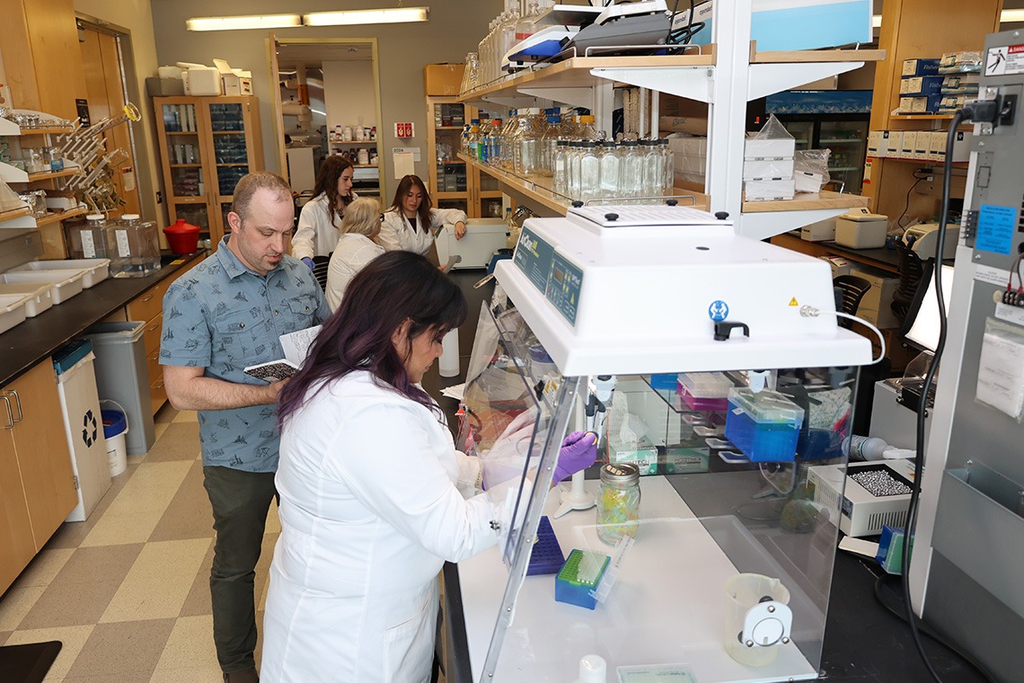 a group of researcher working in a lab