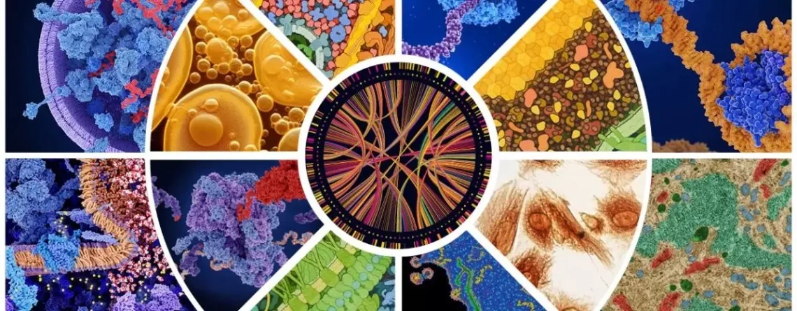 Colorful depiction of molecular and cellular biosciences