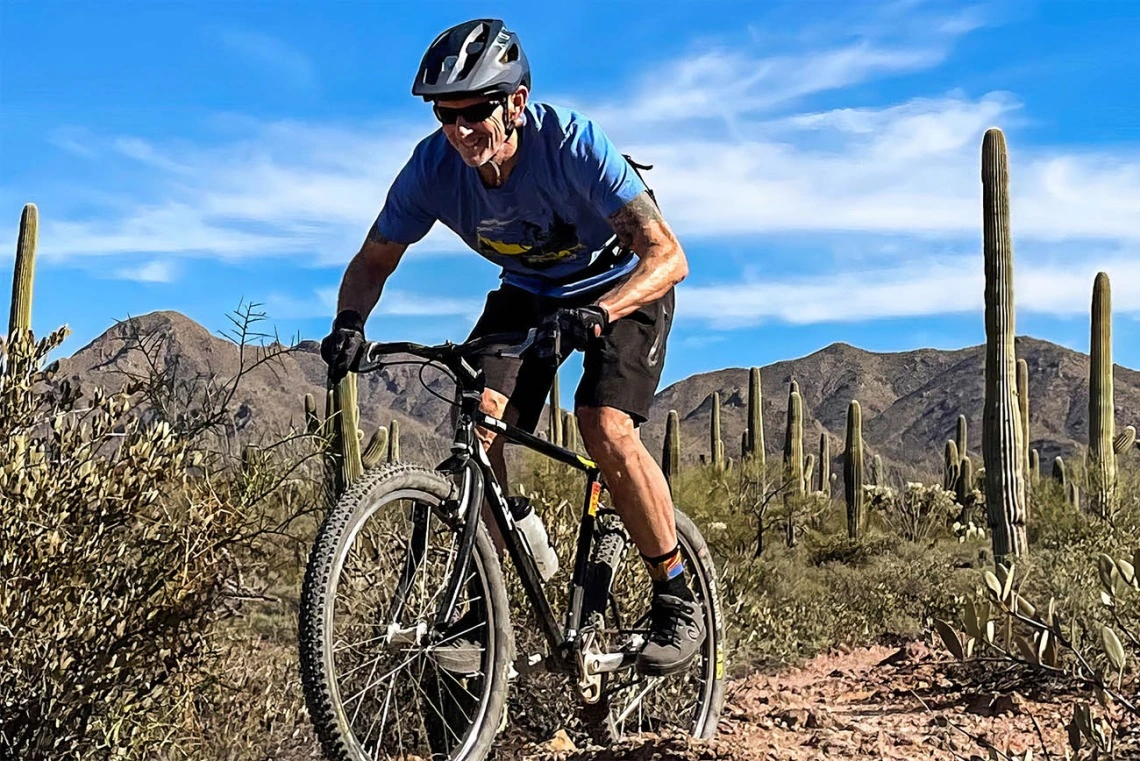 Mountain biker in the desert