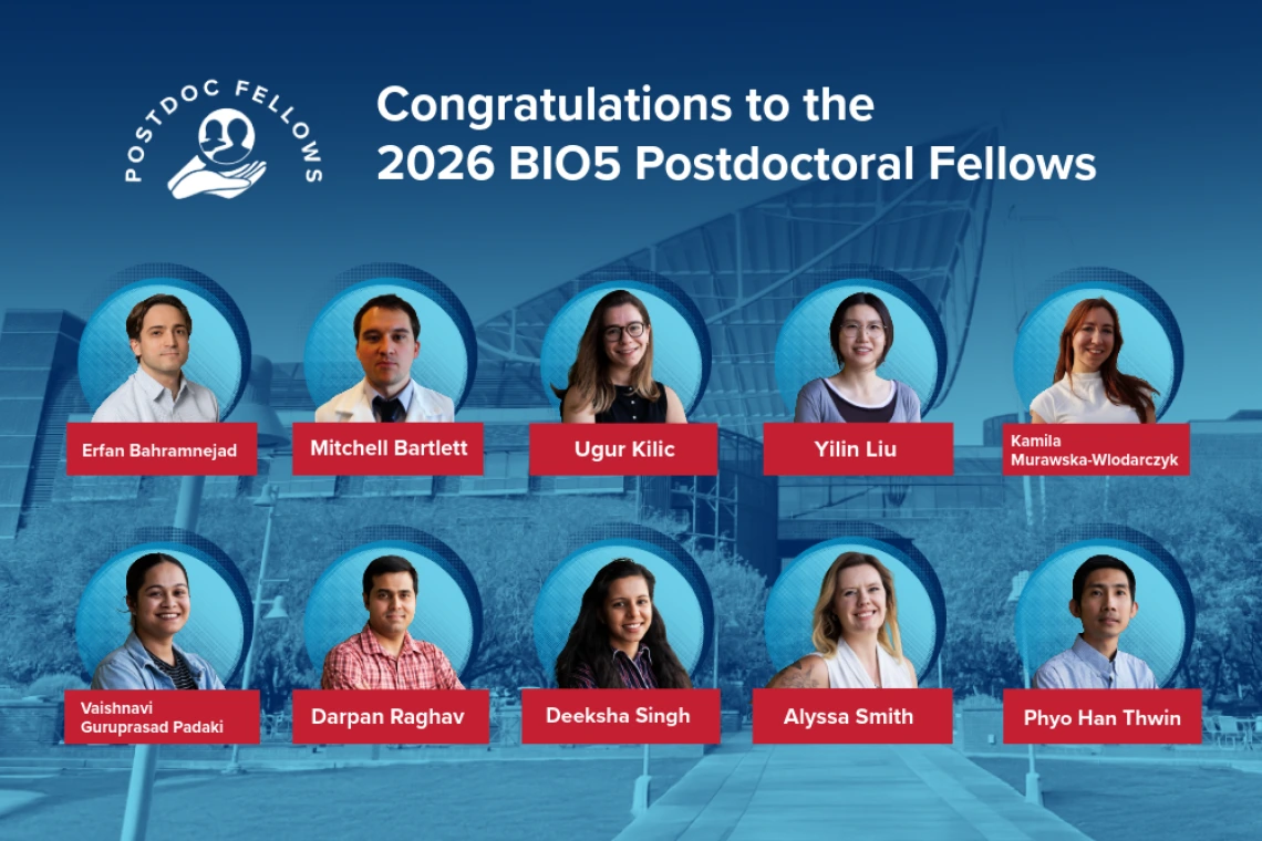 Headshots of 2026 BIO5 Postdoctoral Fellows