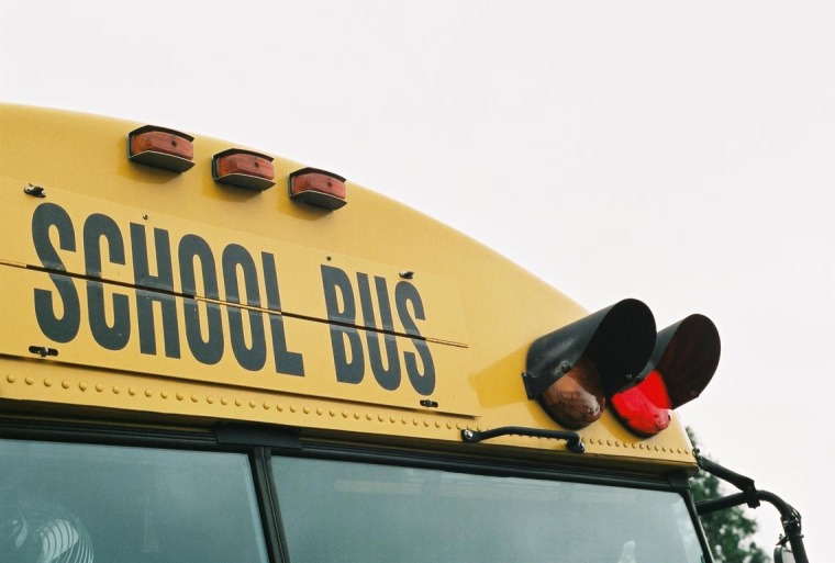 Yellow school bus - front view