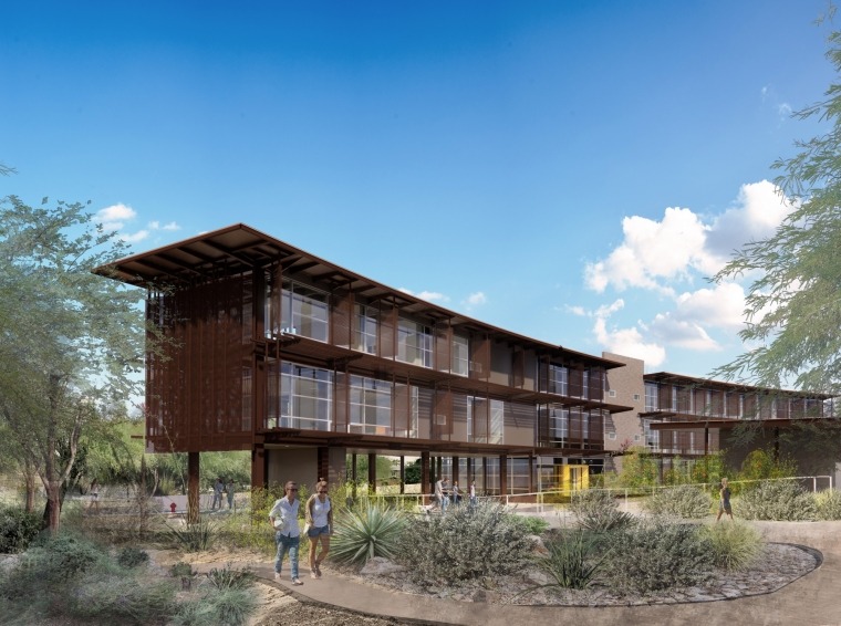 Artist's rendering of the exterior of the new facility that will house the Andrew Weil Center for Integrative Medicine.