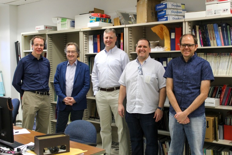 The BG Networks team, from left to right: Colin Duggan, Jerzy Rozenblit, Gary Gill, Roman Lysecky and Sam Winchenbach.