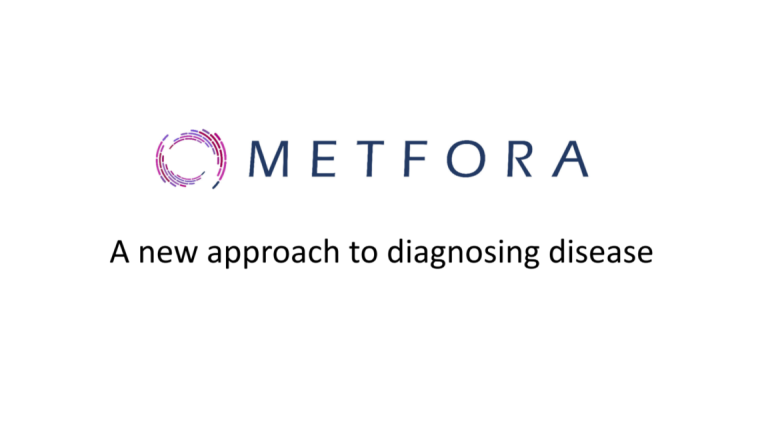 Graphic with text. Metfora - A new approach to diagnosing disease.