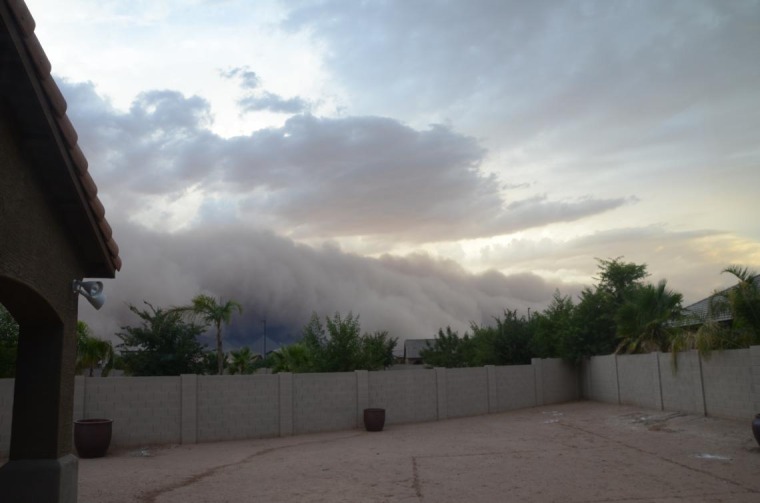 A haboob, or dust storm, barrels across the desert near Gilbert, Arizona, in July 2011.