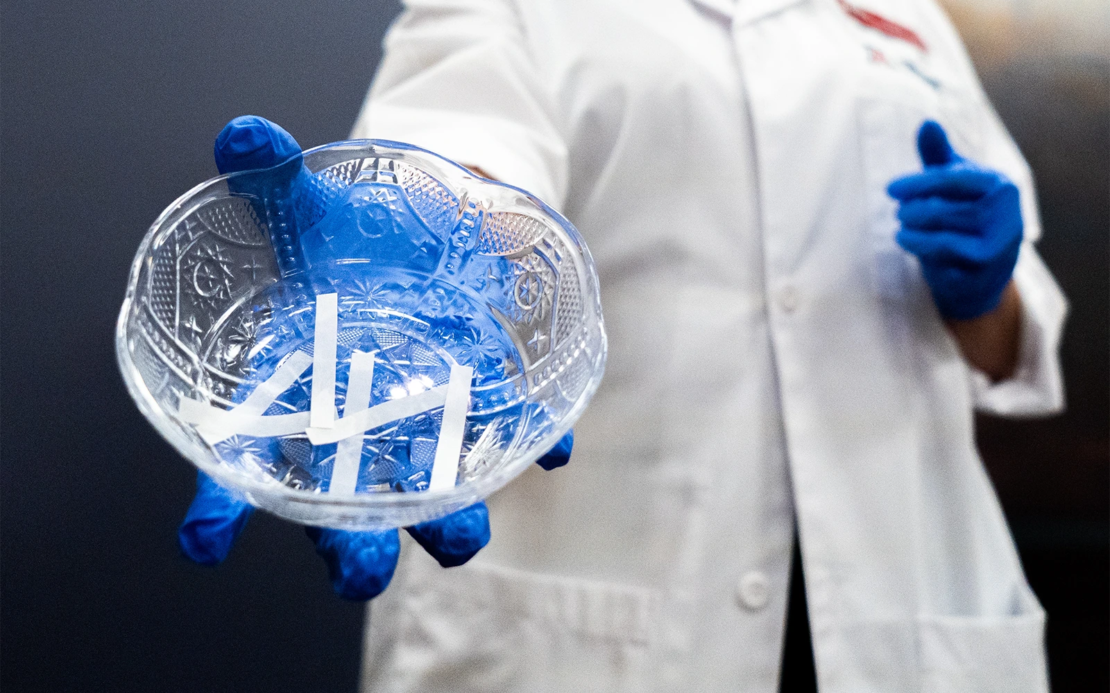 BIO5 staff member holding paper slips from Supertasters activity